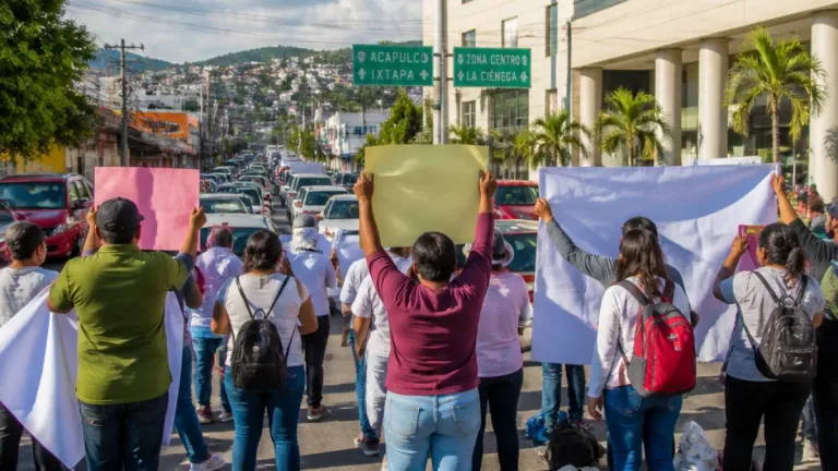Trabajadores del IEEJAG bloquean en Chilpancingo por retrasos de pago y carencias en zonas educativas
