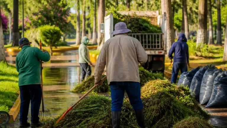 Tulancingo refuerza mantenimiento de parques tras acelerado crecimiento de maleza por lluvias