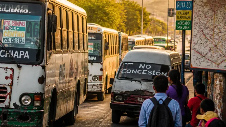 Tuxtla Gutierrez enfrenta crisis del transporte público: unidades viejas, rutas largas y piratería