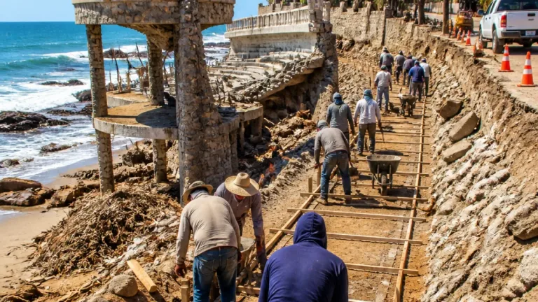 Vecinos de Miramar habilitan ruta alterna ante riesgo por daño al mirador en Salina Cruz