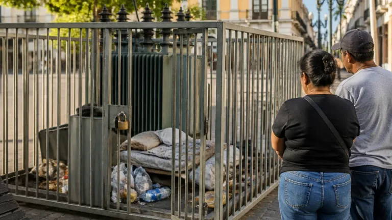 Vecinos de Veracruz piden retirar cerca metálica que se volvió 'escondite' en la Plazuela de la Campana