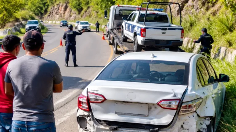 Vehículo oficial de San Juan del Río impacta al automóvil de la cantante Flor Amargo en carretera
