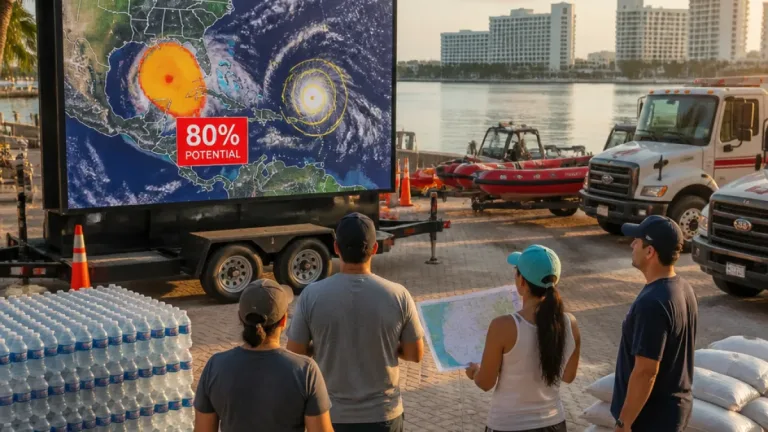 Vigilancia en Quintana Roo por dos zonas de baja presión en el Atlántico; una tiene 80% de potencial ciclónico