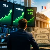 Nvidia-surge stuwt techbeurzen; Fed-toespraak en Franse schulden vormen risico