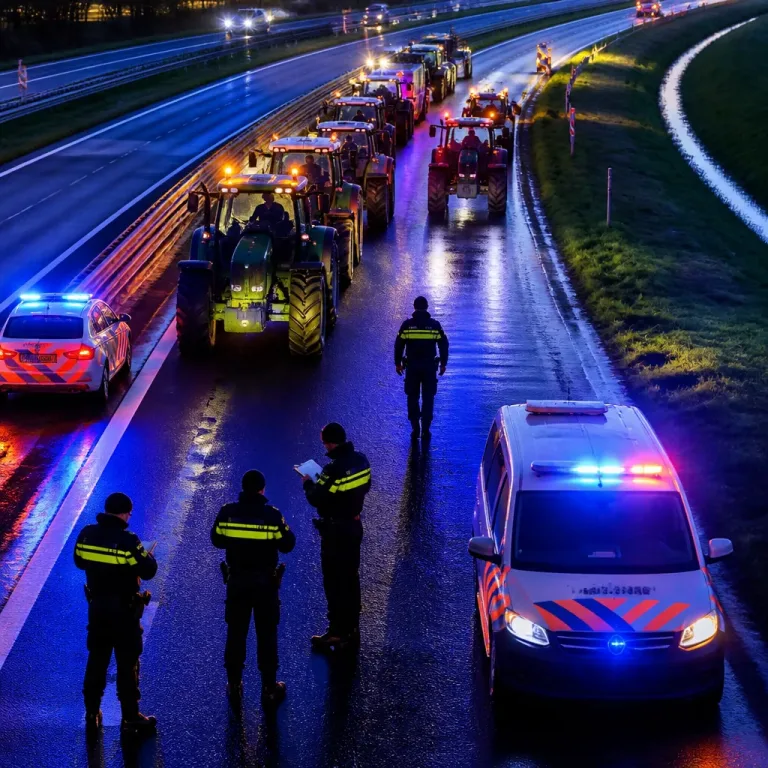 Politie schrijft geen bekeuringen uit na tractoractie op A31; bewijs onvoldoende