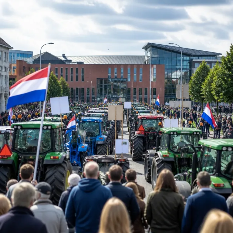 Honderden boeren met tractoren bij provinciehuis Assen eisen steun tegen stikstofplannen