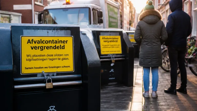 Groningen plaatst sloten en waarschuwingsborden tegen opengebroken ondergrondse containers