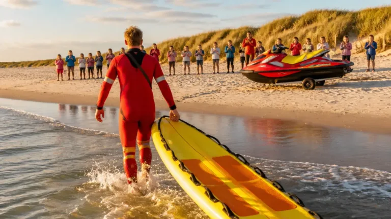 Lifeguards op Ameland halen 16 Duitse kinderen veilig uit zee na sterke stroming