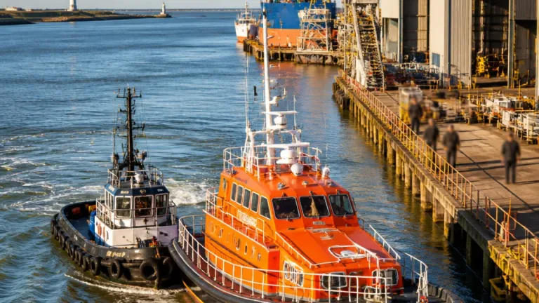 Reddingboot NH1816 na onderhoud bij De Haas in Maassluis terug richting IJmuiden