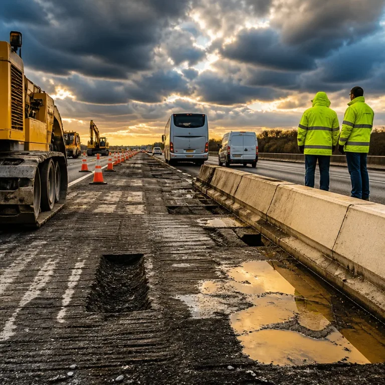 A28 bij Wezep deels weer open na ernstig ongeluk; wegdek en middengeleider zwaar beschadigd
