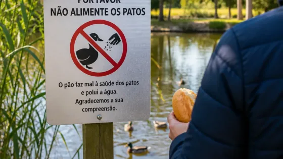 Marinha Grande proíbe alimentação de animais nos parques para proteger fauna e ecossistemas