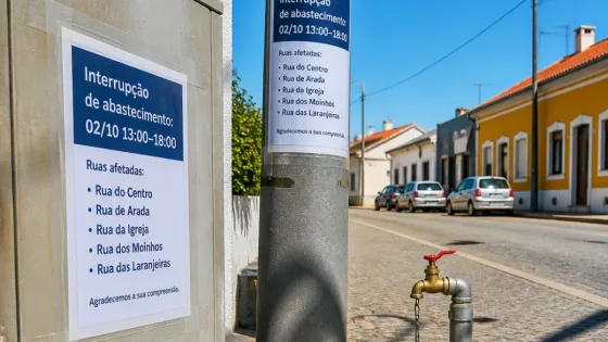 Ovar: suspensão temporária do abastecimento de água em Cortegaça a 2 de outubro