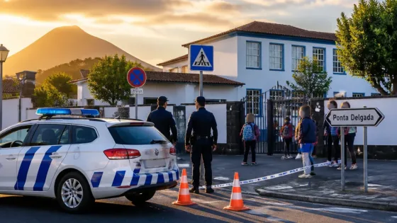 PSP reforça patrulhamento em Ponta Delgada após alertas sobre indivíduos mascarados junto a escola