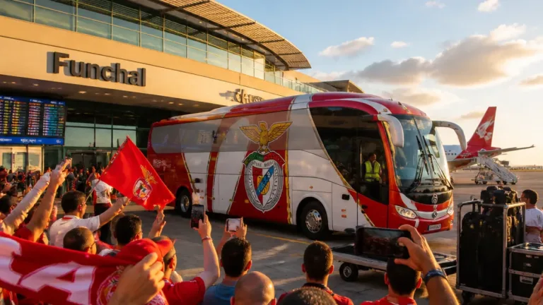 Benfica chega à Madeira sem reforços na lista e com ambiente de entusiasmo no aeroporto