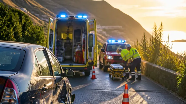Colisão na Estrada da Ribeira Seca deixa um ferido ligeiro em Machico