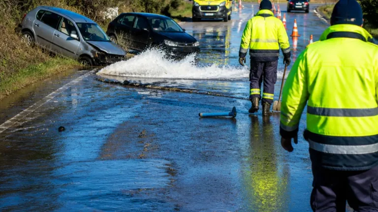 Despiste e rotura de conduta condicionam entrada norte de Mirandela junto a Vila Nova das Patas