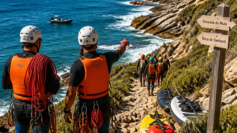Em Sesimbra, coasteering ganha espaço com percursos costeiros e segurança reforçada