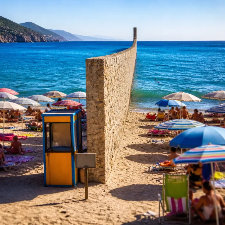 Praia de Trieste mantém muro que separa homens e mulheres e volta a gerar polémica