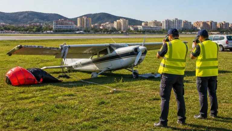 Investigações apontam irregularidades nos materiais de reboque após acidente no aeródromo de Portimão