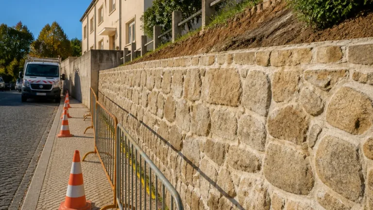 Lamego reforça segurança no Bairro do Castelo com reconstrução de muros após as tempestades