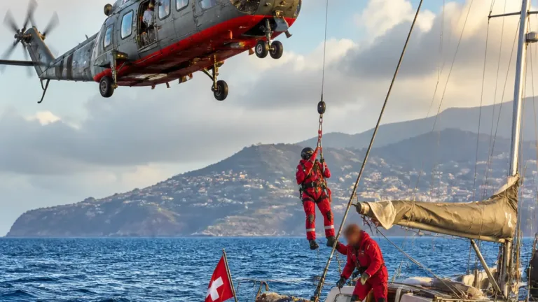 Marinha coordena resgate médico de velejador suíço a quase 300 km a noroeste da Madeira