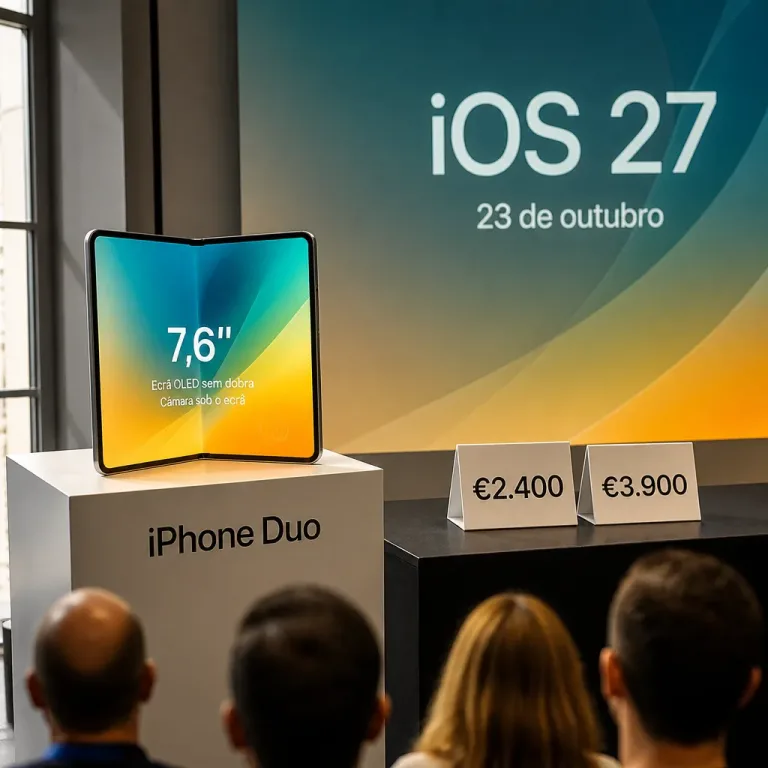 Apple lança iPhone Duo dobrável e fixa preços até 3.900€; objetivo são 5 milhões de unidades este ano