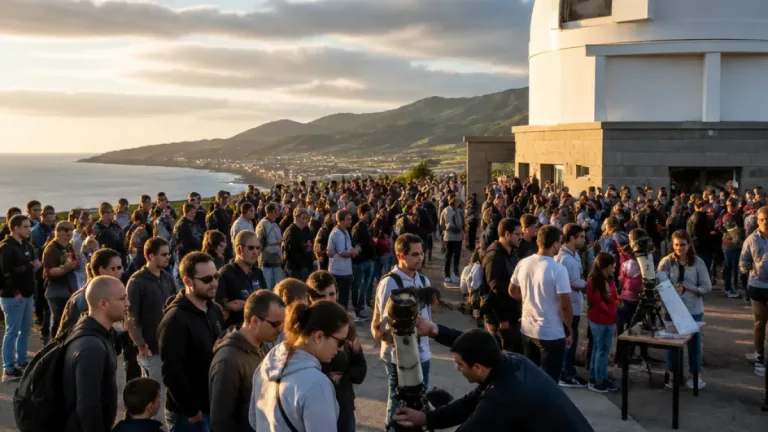 Observatório da Ribeira Grande enche e acompanha eclipse partial com mais de 300 pessoas
