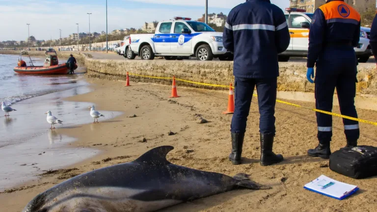 Póvoa de Varzim regista novo encalhe de golfinho na praia; autoridades removeram o animal