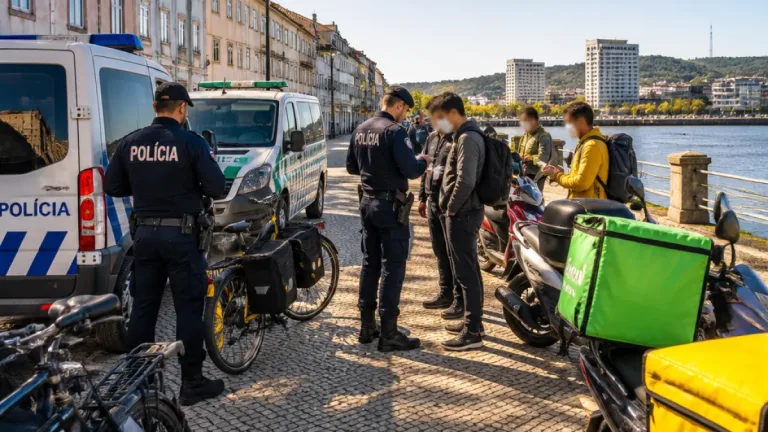 PSP fiscaliza estafetas no Seixal e identifica um trabalhador em situação irregular