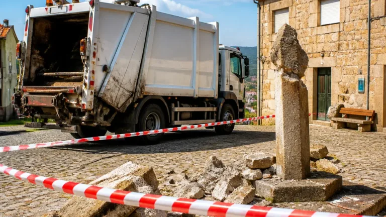 Seia: camião de recolha destrói pelourinho histórico do Sabugueiro