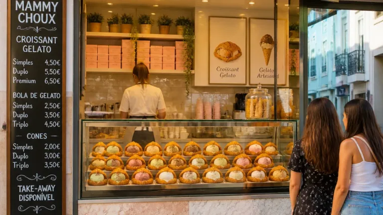 Seixal adopta tendência viral: croissant artesanal recheado com gelado chega à Mammy Choux