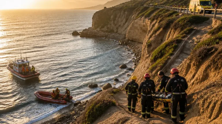 Sintra: homem de 40 anos resgatado após queda de arriba na praia do Louriçal