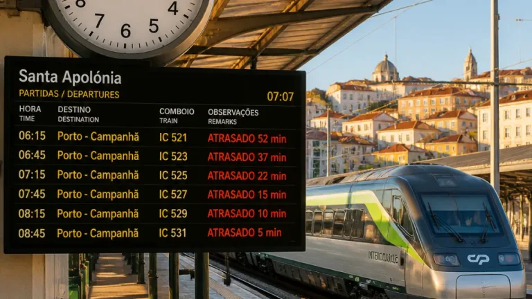 Só 2,7% dos comboios entre Lisboa e Porto chegaram à hora numa semana, mostra análise