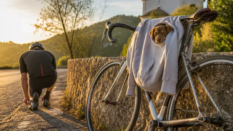 Tomar: ciclista viraliza ao resgatar filhote durante passeio e emociona nas redes