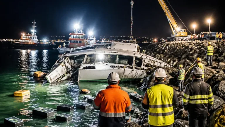 Viana do Castelo: catamarã francês naufraga junto ao molhe da Praia Norte, tripulantes ilesos