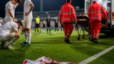 Atacantul SCM Râmnicu Vâlcea Dragoș Huiban, transportat la spital după o intrare dură la Târgu Jiu