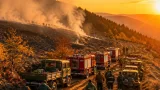 Incendiu la Nereju: aproximativ 10 hectare de fond forestier afectate, intervenţie cu forţe silvice şi voluntari