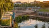 Parcul Șanțul Cetății din Oradea, lucrări aproape la jumătate: peștii relocati, șantier estimat finalizat în 2026