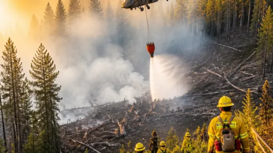 Incendiu în fondul forestier de la Băile Olănești: flăcările au afectat circa 22 ha; intervine un elicopter Black Hawk