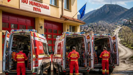 ISU Hunedoara a recepţionat trei ambulanţe SMURD 4x4; toate subunităţile au autospeciale noi
