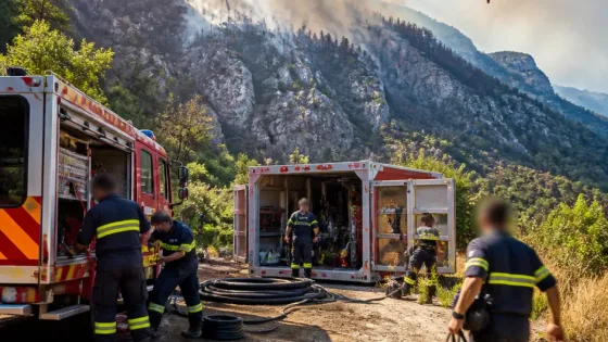 ISU Hunedoara a trimis 18 pompieri la Băile Herculane pentru lichidarea incendiului din Parcul Național Domogled