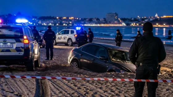 Urmărire în Mangalia: șofer fără permis și cu 0,80 mg/l alcool, blocat după ce a intrat pe plaja din Saturn
