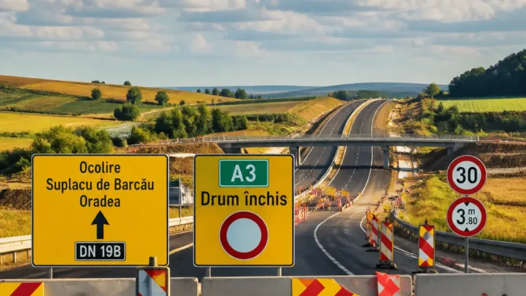 A3 închis în Sălaj pentru racordări la tronsonul Chiribiș; traficul deviat pe DN 19B