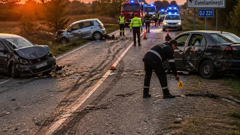 Accident mortal pe DJ 221 între Râmnicelu și Constantinești: o persoană decedată, șase rănite; polițiștii continuă ancheta