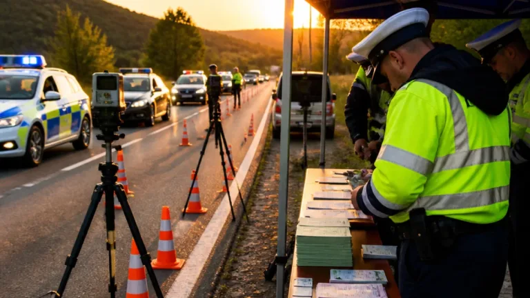 Acțiune pe DN 6: 54 de permise reținute și peste 135.000 lei amenzi în patru ore
