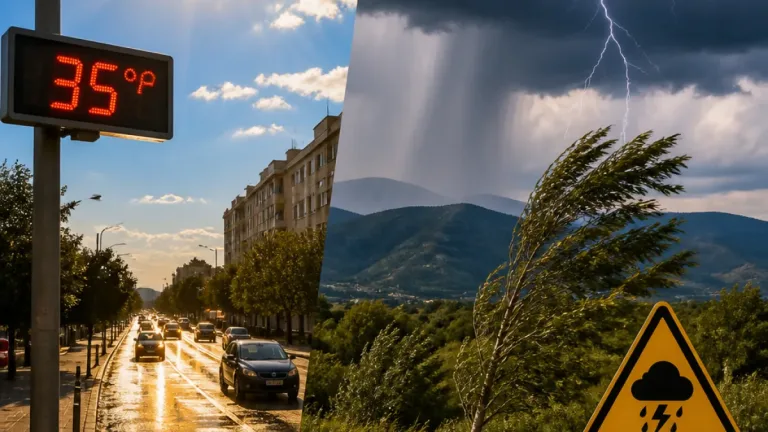 ANM: Cod galben de caniculă şi avertizare de averse şi vijelii în zona de munte din Prahova