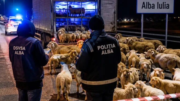ANSVSA: Camion oprit la Alba Iulia cu aproximativ 200 de ovine; 50 de miei fără crotalii, începe anchetă
