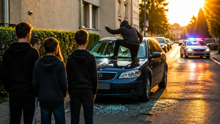 Arad: Minor instigat să spargă parbrizul unei maşini după conflictul din parcarea unui supermarket