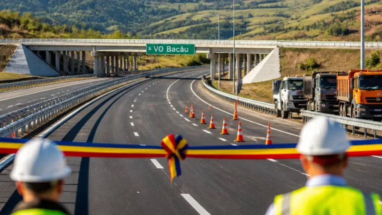 Autostrada A7 ajunge la Bacău: 47 km între Adjud și Bacău Sud deschiși pe 31 august