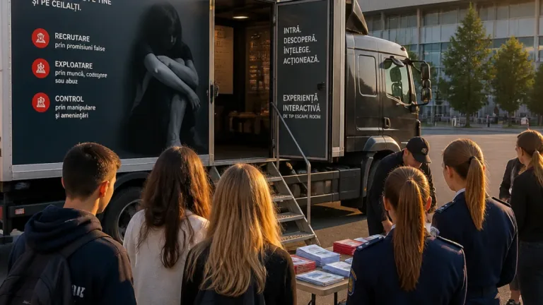 Brașov: camionul-escape room pentru prevenirea traficului de persoane, oprit la Sala Sporturilor